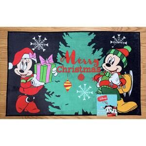 Mickey and Minnie Christmas Disney Washable Accent Rug